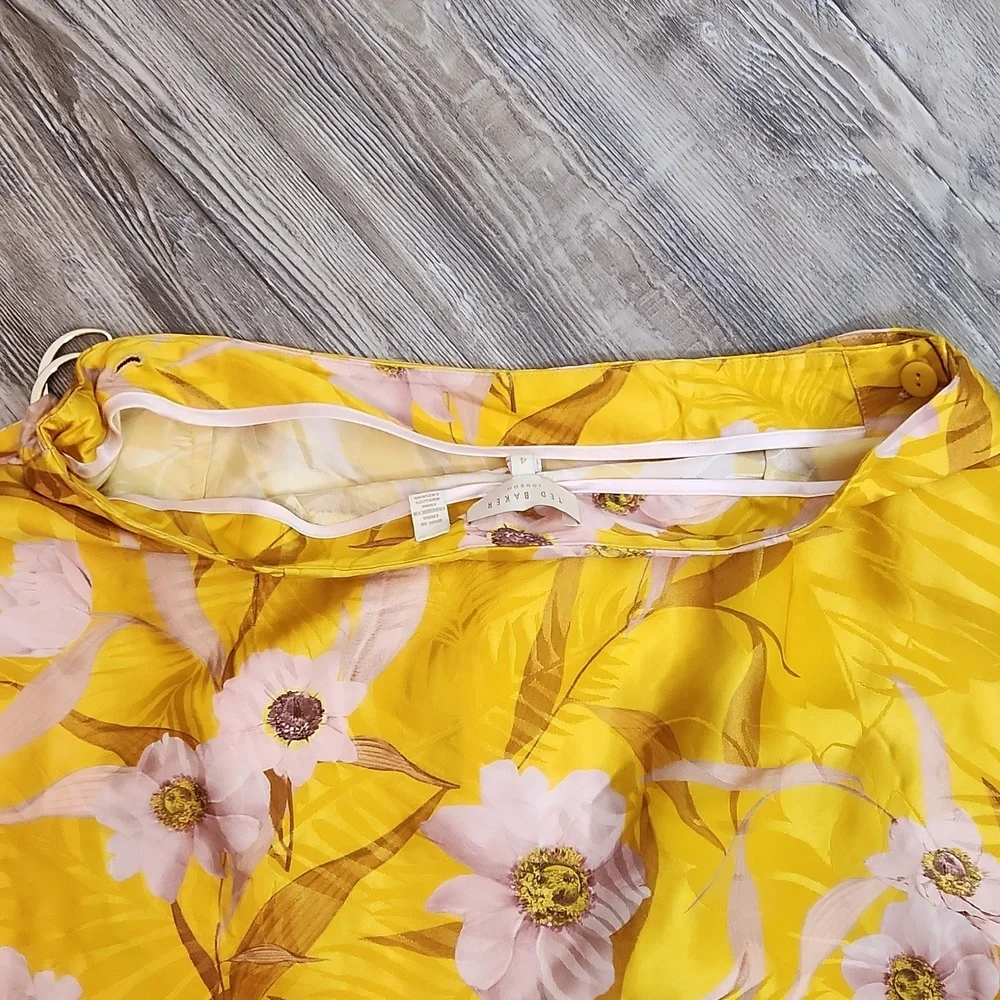 Ted Baker Cabana Wrap Skirt Floral Print A-Line Midi Summer Luxury Dressy - Picture 7 of 8